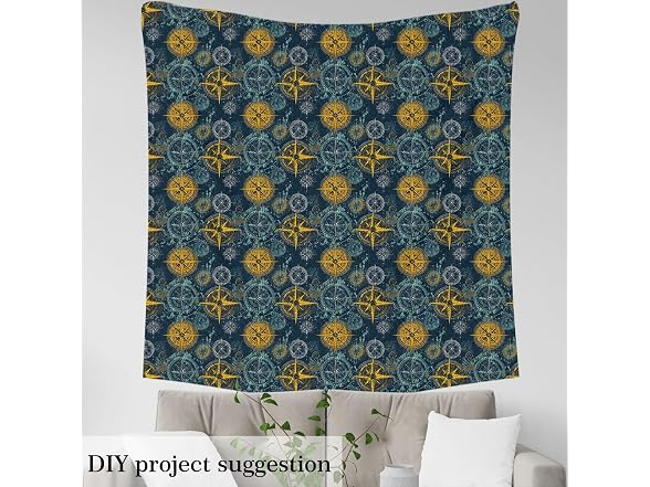 Castle Fairy Compass Print Fabric by The Yard