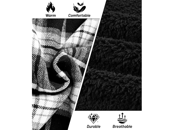 Men's Hoodie Zip Up Flannel Jacket