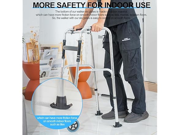 YCROJBK 2024 Upgraded Walker Ski Glides