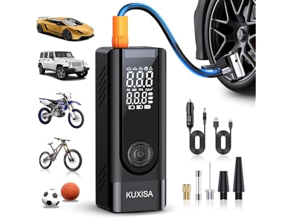 KUXISA Tire Inflator | 180PSI | 25000mAh