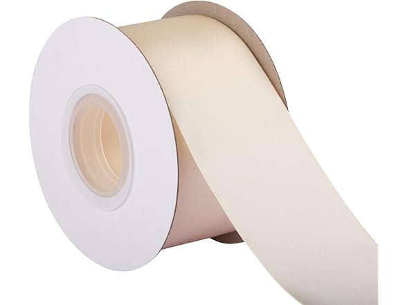 2" Inch Double Faced Satin Ribbon Ivory