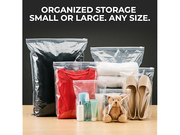 Paclord 1 Gallon 9" x 12" Slider Zip Poly Bags, Pack of 300 