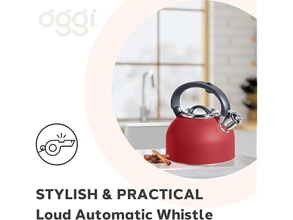 OGGI Tea Kettle for Stove Top - 64oz / 1.9lt