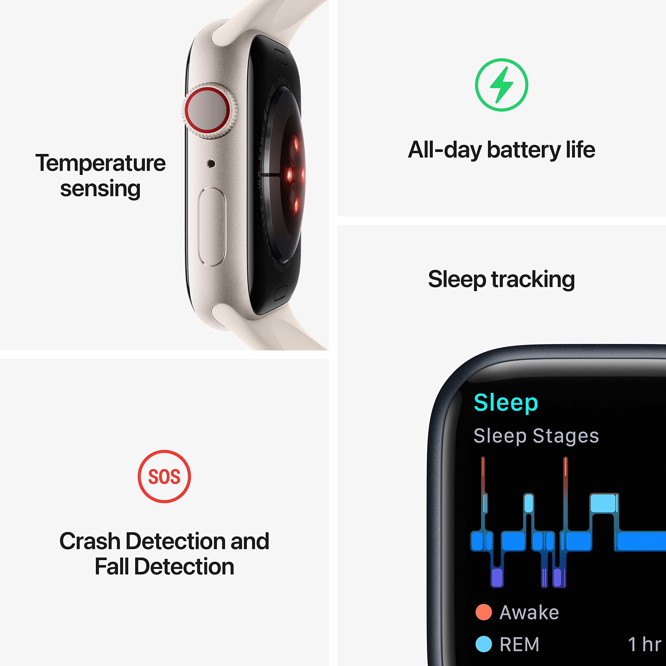 (Apple Refurbished) [Cellular+GPS] Apple Watch Series 8 Smart Watch (Open Box) - Gallery 13