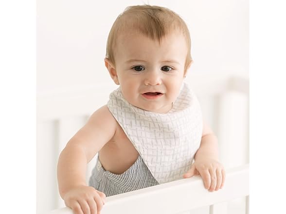 Crane Cotton Newborn Baby Bib Set- Beach
