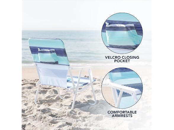 Caribbean Joe Folding Beach Chair, Horizon Stripe