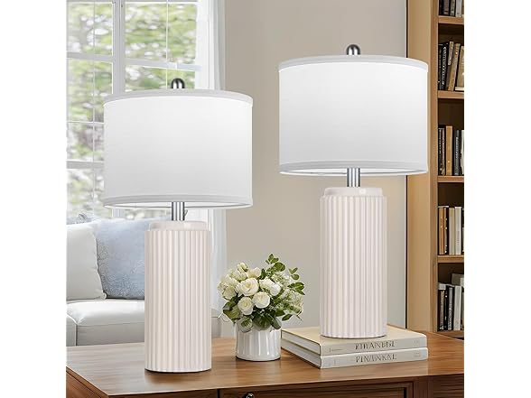 TOBUSA 23.5’’ Modern Ceramic Table Lamps Set of 2