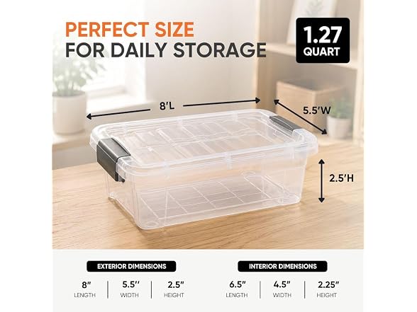 Superio 1.27 Quart Clear Plastic Storage Containers 18 PK