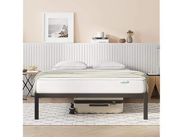 Novilla King Size Bed Frame, Metal Platf