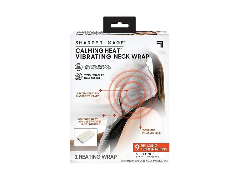 Sharper Image Calming Heat Neck Wrap with Power Pack