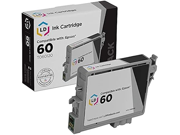 LD Products Remanufactured Ink Replacement for Epson C88 60 T060120 (Black)