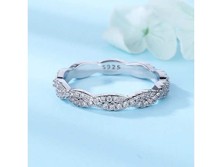AAA IGT-DAAS-DRBS7219-6 6 Silver Twisted Crystal Band 