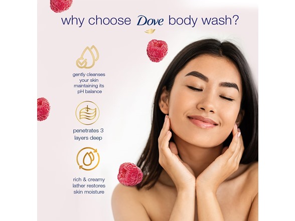 3PK Dove Renewing Raspberry Body Wash with Lime