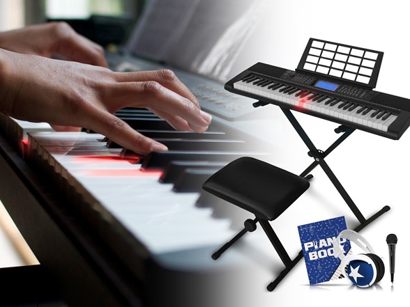 61-Key Light-Up Learning Keyboard Bundle