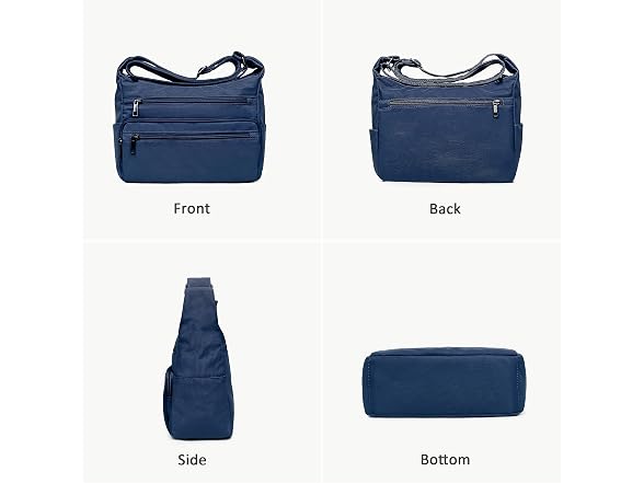 VOLGANIK ROCK RFID Purses for Women Fabric Nylon Multi Pocket Crossbody Bag Ladies Travel Handbag