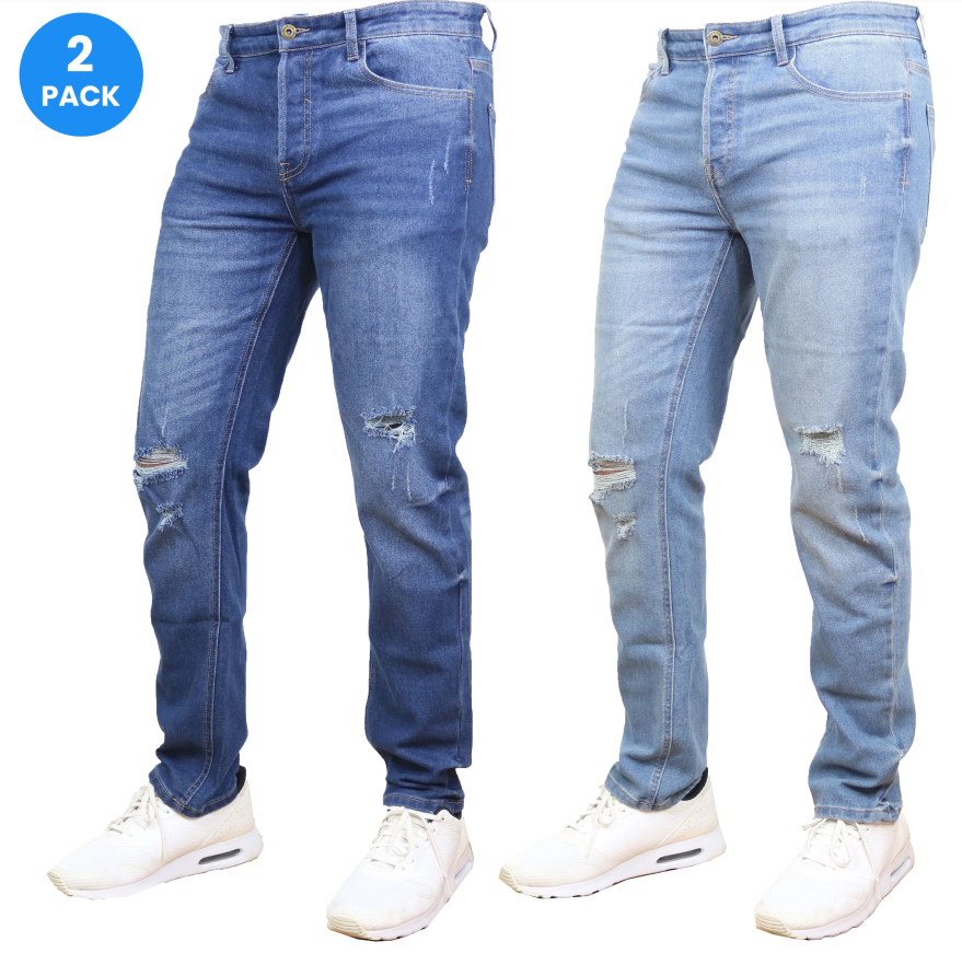 Men's Stretch Ripped Denim Jeans (30-42) - Gallery 28