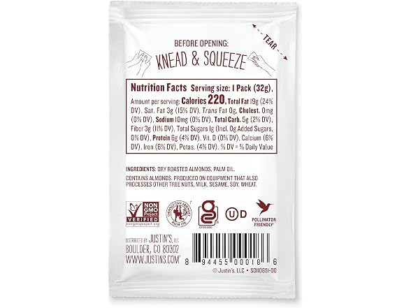 Justins, Almond Butter Classic Squeeze P