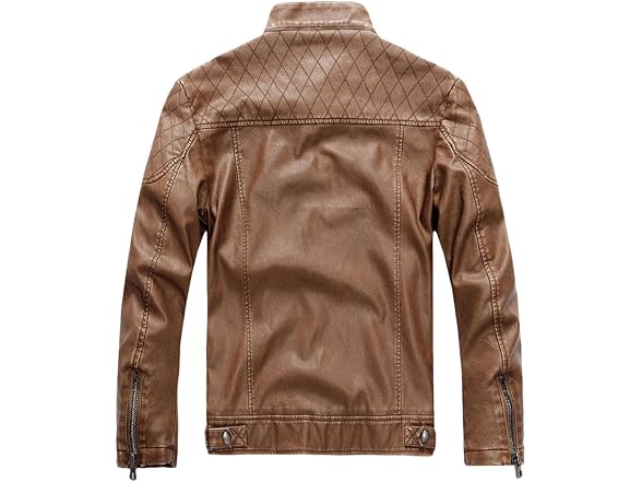 Chouyatou Men (XL) Stand Collar Pu Leather Jacket