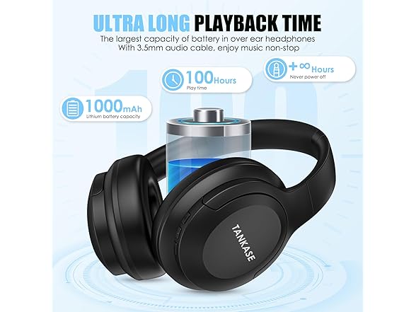 TANKASE Active Noise Cancelling Headphones