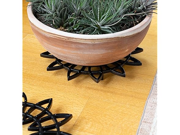12" Flower Wrought Iron Trivet, Pack of 2
