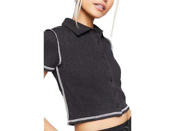 Forever 21 Women's (M) Button-Down Shirt Black Med