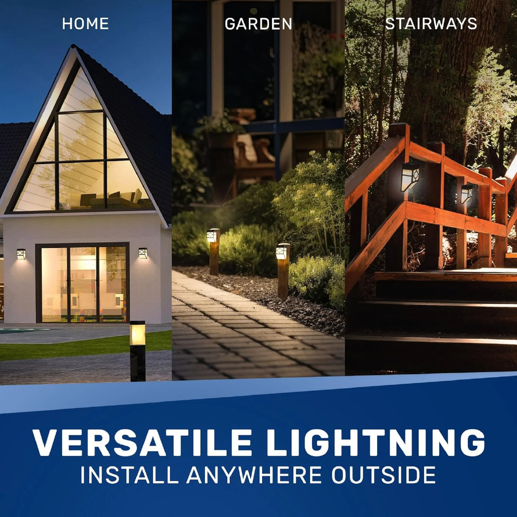 4-Pack LED Solar Garden Fence Lights - Gallery 9