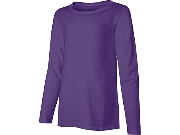 Hanes Girls (XS) Comfortsoft Long Tee Purple Crush