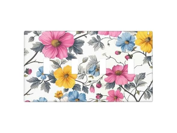 Floral Quad Toggle Switch Cover 4Gang