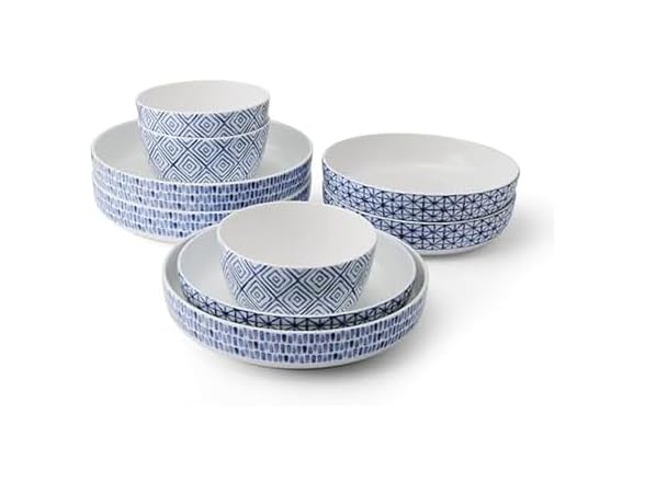 Bone China Chip Resistant 9 Piece Dinnerware Bowl Set
