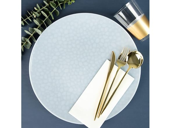 White/Transparent Hammered Chargers - 13" -48 CT