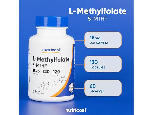Nutricost L Methylfolate 15mg 120 Capsules