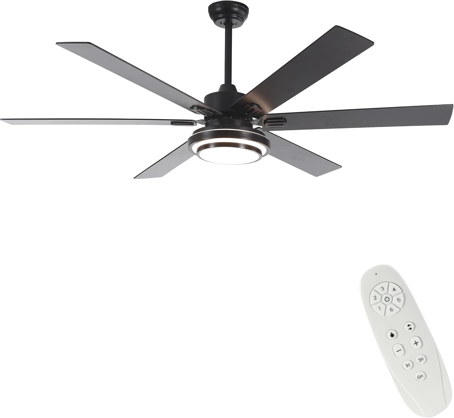 Black LED Ceiling Fan w/ Remote- Choose 62" or 72" - Gallery 6