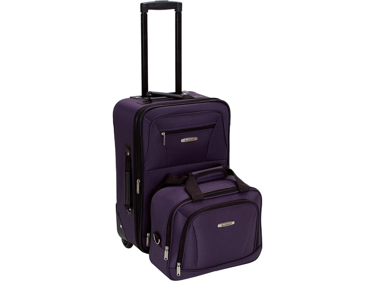 Rockland Fashion Expandable Softside Upright Luggage Set, Purple, 2-Piece (14/19)