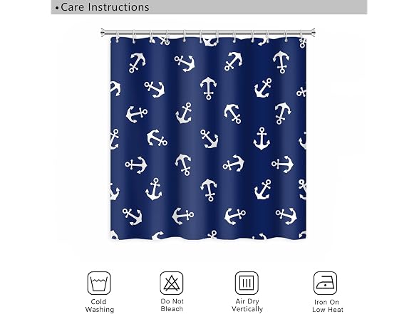 Vintage Nautical Style Shower Curtains Navy B