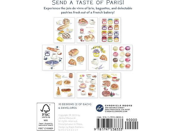 Chronicle Books Brie & Baguette Notes: 20 Notecards