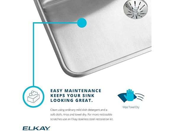 Elkay LR17202 Lustertone Classic Stainless SS Sink