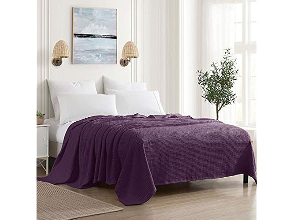 Grand Hotel Waffle Weave Cotton Blanket