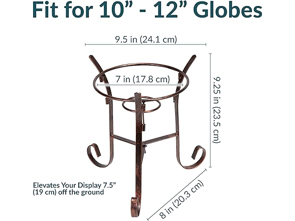 Sunnydaze Bronze Steel Gazing Ball Stand, 9"