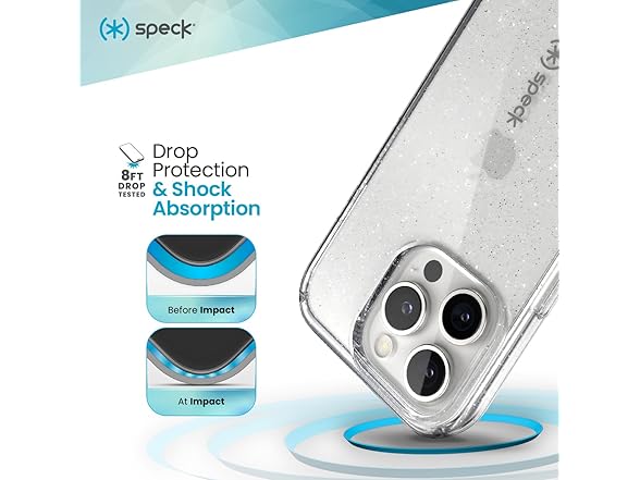 Speck Clear iPhone 16 Pro Case Glitter