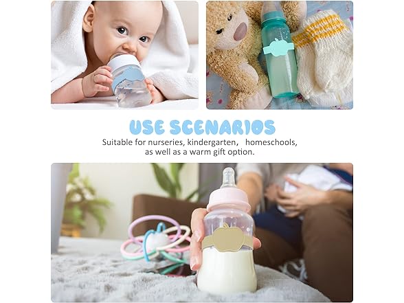 16Pc Baby Bottle Label Bands With Marker