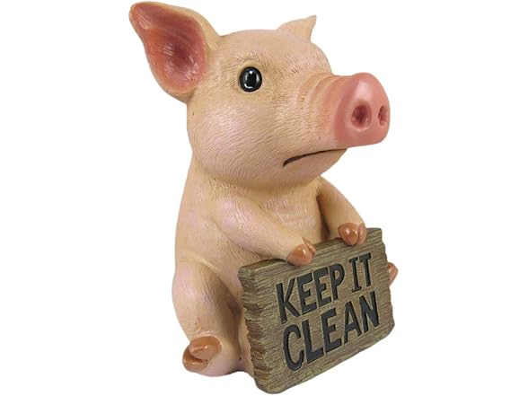 DWK Pig Toilet Tank Decorative Figurine | Pig Bath
