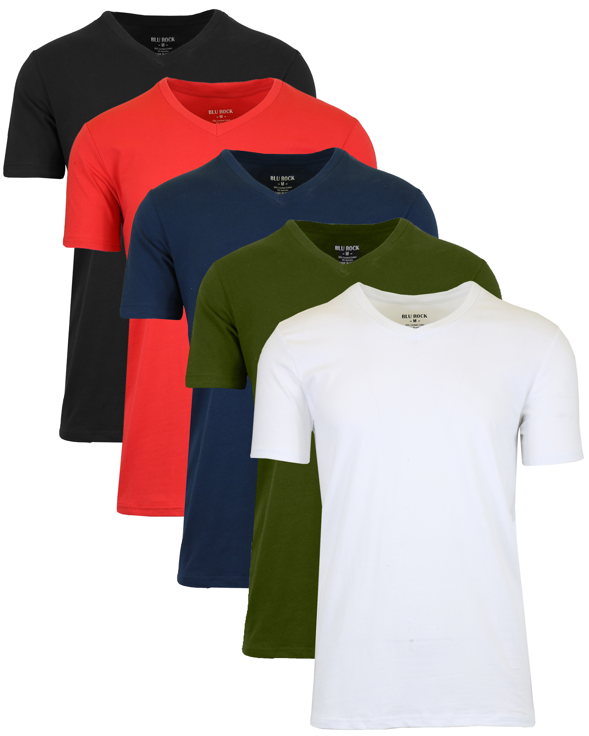 Mens Cotton Stretch V-Neck Tees (M-2XL) - Gallery 29