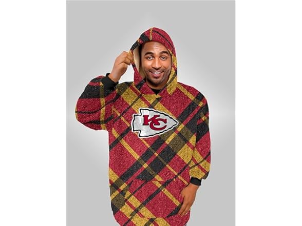 NFL Sherpa Flannel Hoodie Blanket - Choose Team