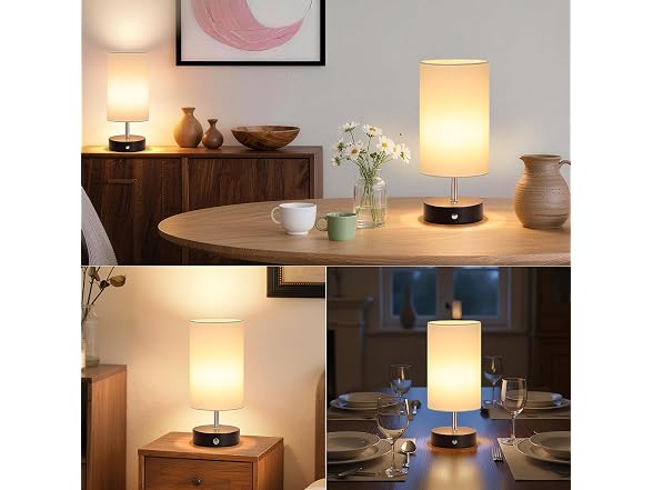 TOBUSA Black Cordless Table Lamp