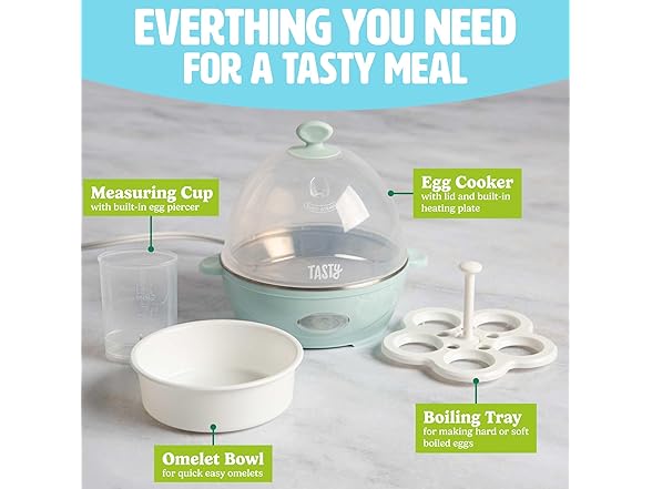 Tasty Mini Rapid Egg Cooker Aqua