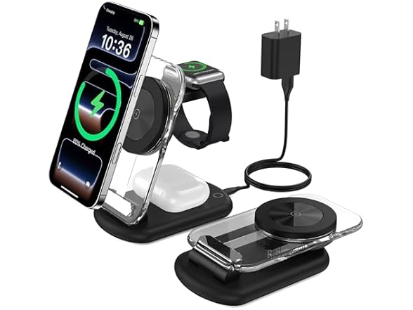 Mukiya 3 in 1 Magnetic Wireless Charging Station