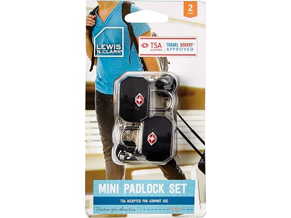 Lewis N. Clark TSA Lock + Padlock 2-Pack