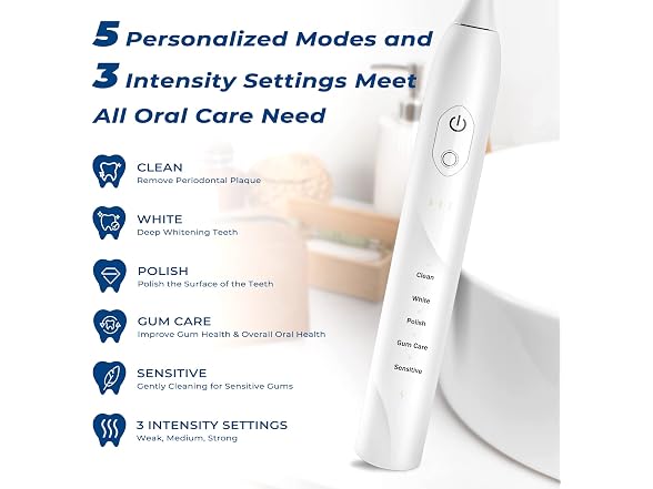 Sonic Electric Toothbrush for Adults Rechargeable