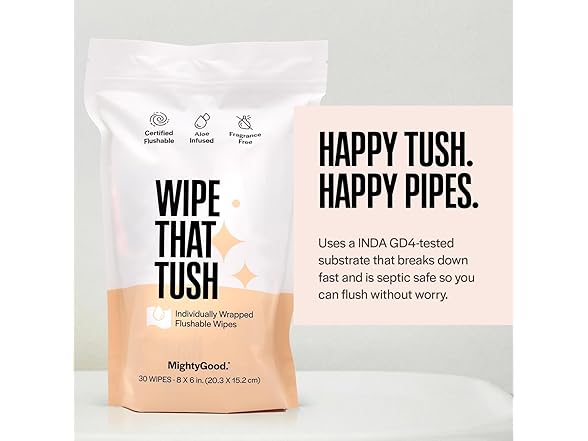 Wipe That Tush Flushable Wipes 30ct