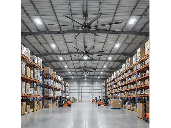 Parrot Uncle F8014 100" Large Industrial Ceiling Fan Black